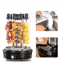 Professional vertical electric BBQ grill x 8, oven with 1500 W iron heating element , 8 skewers
