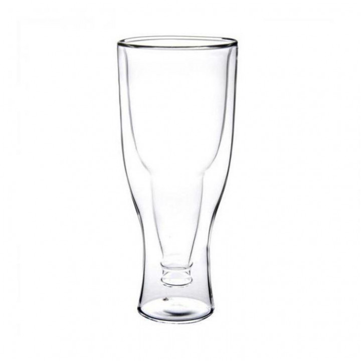 350ml Double Wall Layer Clear creative Heat-Resisting Glass Reverse Beer Bottle