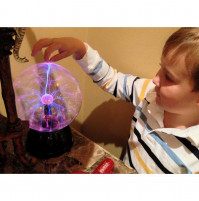 Plasma magic light ball light, decorative lamp, Tesla glass sphere with electrode, XXL, 20 cm