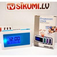 Alarm clock with projection, calendar and thermometer