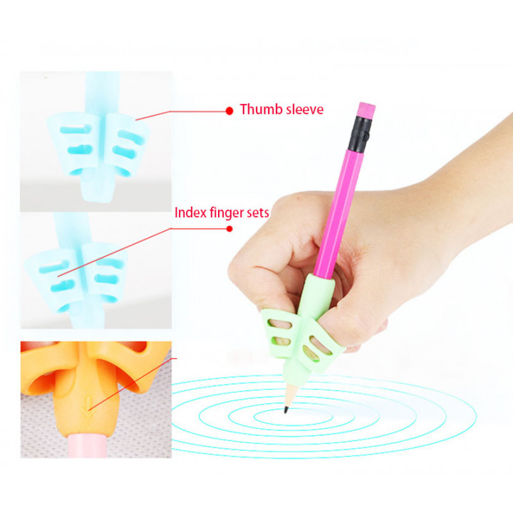 Two-Finger Grip Silicone Baby Learning Writing Tool Writing Pen Writing Correction Device