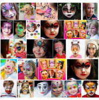Childrens safe face painting for parties, holidays, crayons on the face