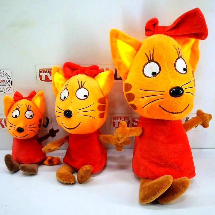 Mīkstā rotaļlieta Trīs kaķi - kaķene Karamele no multfilmas 3 kaķi