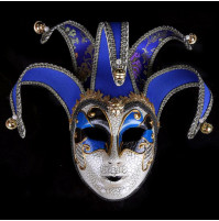 Classical Joker The Fool Venetian Carnival Mask with bells