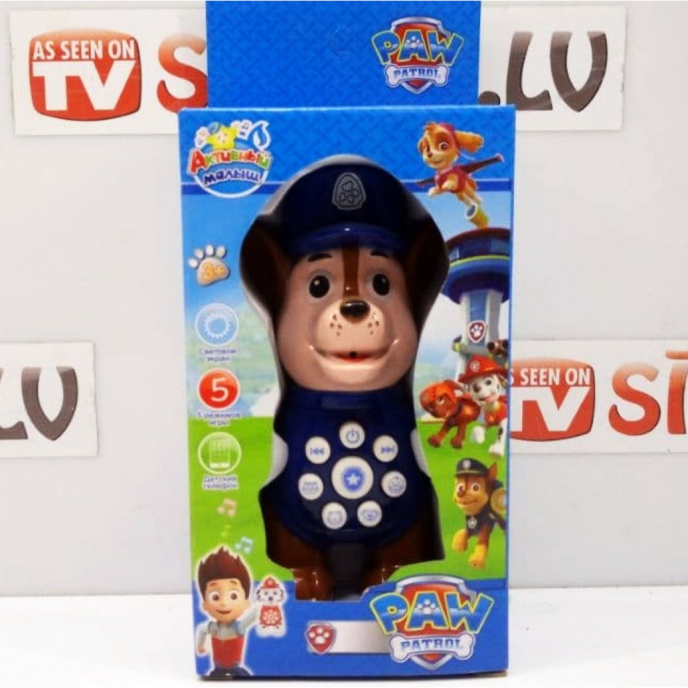 Интерактивная игрушка - фигурка - телефон из мультфильма Щенячий патруль Paw Patrol Гонщик, повторяет услышанные фразы