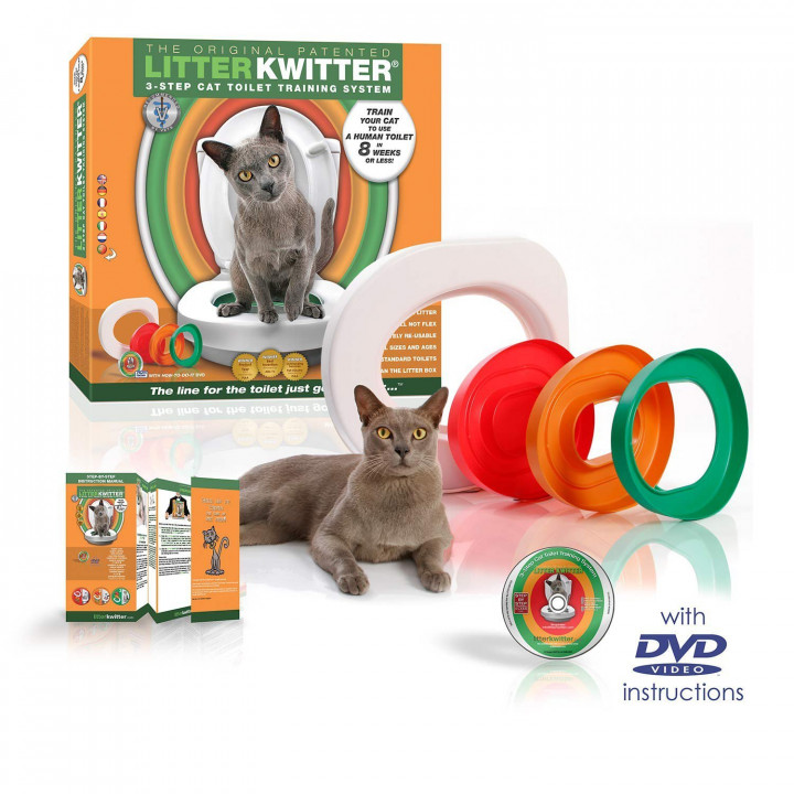 Litter Kwitter sistēma kaķa pieradināšanai pie tualetes poda - pieradiniet savu kaķi pie tualetes poda