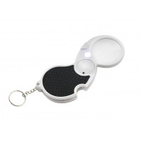Pocket Magnifying Glass Keychain with UV Flashlight for Checking Money Bills