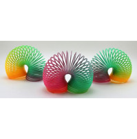 Retro antistress toy, spiral, rainbow educational walking spring Slinky