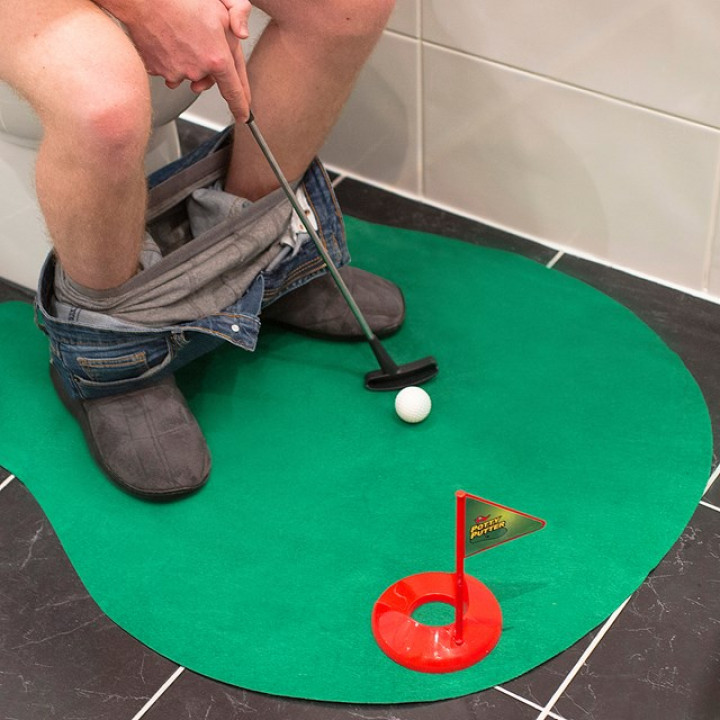 Toilet Golf. Сompact golf set. Great gift for a potty lover