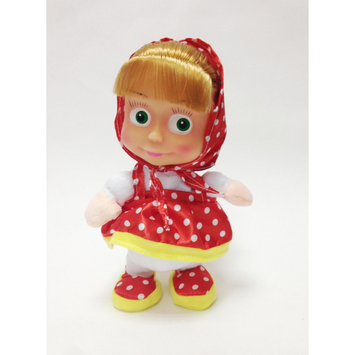 Masha doll from Masha and the Bear cartoon series, that runs and repeats the phrases heard