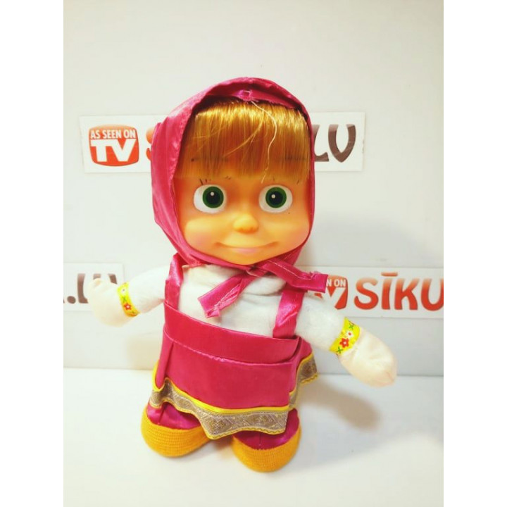 Masha doll from Masha and the Bear cartoon series, that runs and repeats the phrases heard