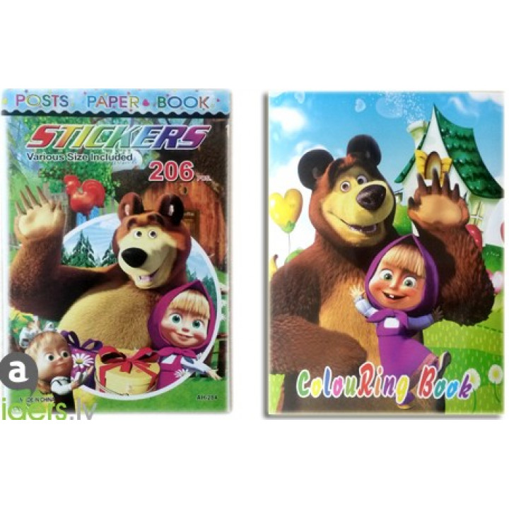 Masha and Bear drawing or sticker book . Gift Ideas