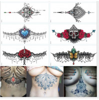 Trendy temporary tattoo tattoos stickers for chest