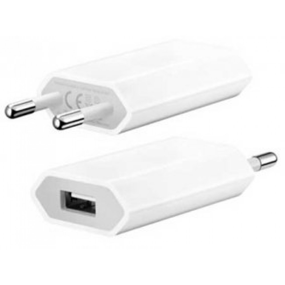 220V / USB lādētājs/adapteris, 1A, 5V priekš telefoniem, e-grāmatām, planšetdatoriem (iphone/kindle/ipod) flat white 220V to USB charger adapter 