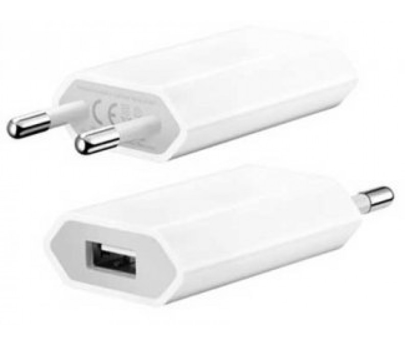 Flat white 220V / USB, 1A, 5V charger, adapter for phones, e-books, tablet computers, iphone/kindle/ipod
