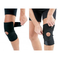 Elastic knee brace supporting patella orthosis with polyester inserts