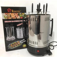 Professional grill, rotating skewer x 6, barbeque robot with 1000W iron heating element - BBQ Domotec 6 skewers 