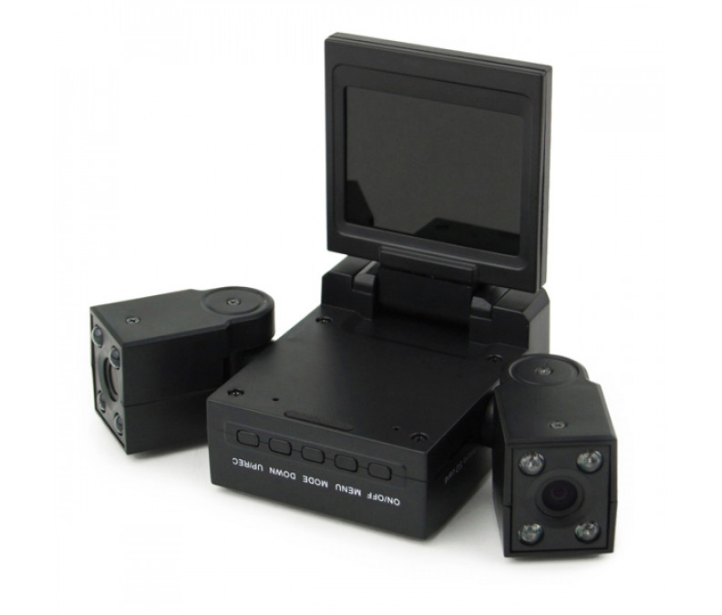 2.0 " LCD platleņķa dubultkamera 3.0MP, ciparu auto reģistrators ar rekorderu un nakts vīziju