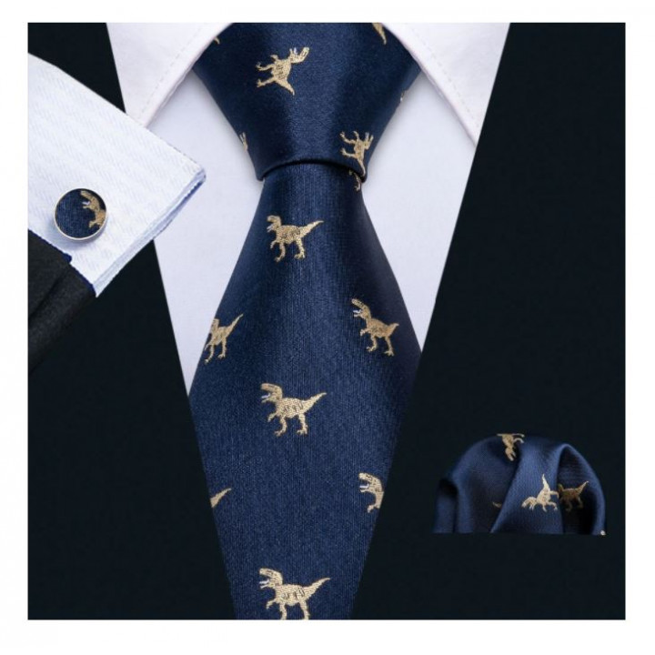 Stilīga kaklasaite ar dinozauriem, dāvana vīrietim, draugam, vīram, brālim