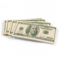 Dekoratīvās salvetes 100 dolāru banknošu veidā, banknotes gangsteru ballītei