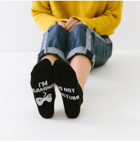 Stylish short socks with a cool inscription - Do not disturb, I`m gaming, a gift to a friend gamer