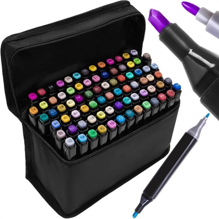 Concept 80 Pc Dual Tip Art Markers Set, Artist Coloring Markers