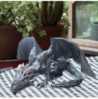 Decorative garden indoor figurine, huge scary dragon figurine with wings