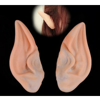 Large elf or goblin pointed false ears - costume element for Halloween, Christmas, cosplay accessory