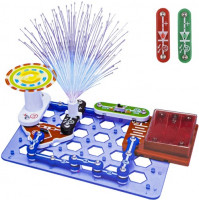 Childrens educational science kit of small electronics for a future engineer, fun experiments at home