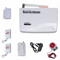 Wireless GSM alarm system components with a SIM card, notifications to the owner's phone, PIR motion or break sensors to open doors, windows
