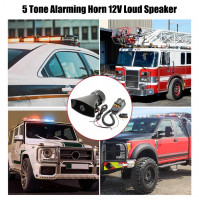 Automašīnas skaņas signāls ar mikrofonu, megafons motocikla, kravas automašīnu sirēnas brīdinājuma skaļrunis 7 signāli 100 W