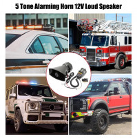 Car Horn with Mic Motorcycle Truck Siren Warning Loudspeaker 7 Signals 100W