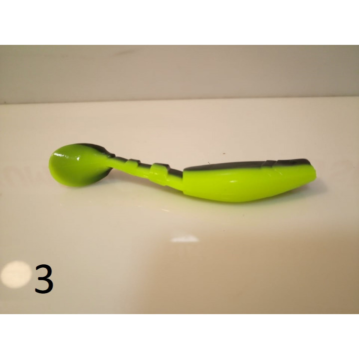 Lure for catching predatory fish - bright silicone twisters or vibrotails