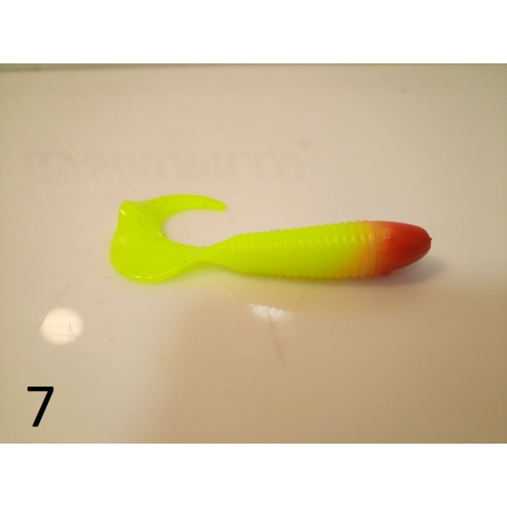 Lure for catching predatory fish - bright silicone twisters or vibrotails