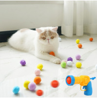 Interactive toy for cats, safe gun that shoots soft balls