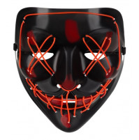 Teatrāla briesmīga LED gaismas diožu El Wire maska ballītēm, Helovīnam, izjokošanai, prankiem