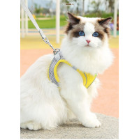 Breathable stylish ergonomic harness, collar, leash for safe cats walking