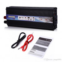 24V to 220V, 2000W current converter, an ordinary socket in your car, suitable for cars and trucks, allows you to connect any electrical device in the car, Pure Sine