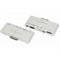 AV adapter 6 in 1 for connecting MicroSD, SD, 3.5 mini jack, USB AV, Micro USB for iPod, iPhone and iPad 30 Pin