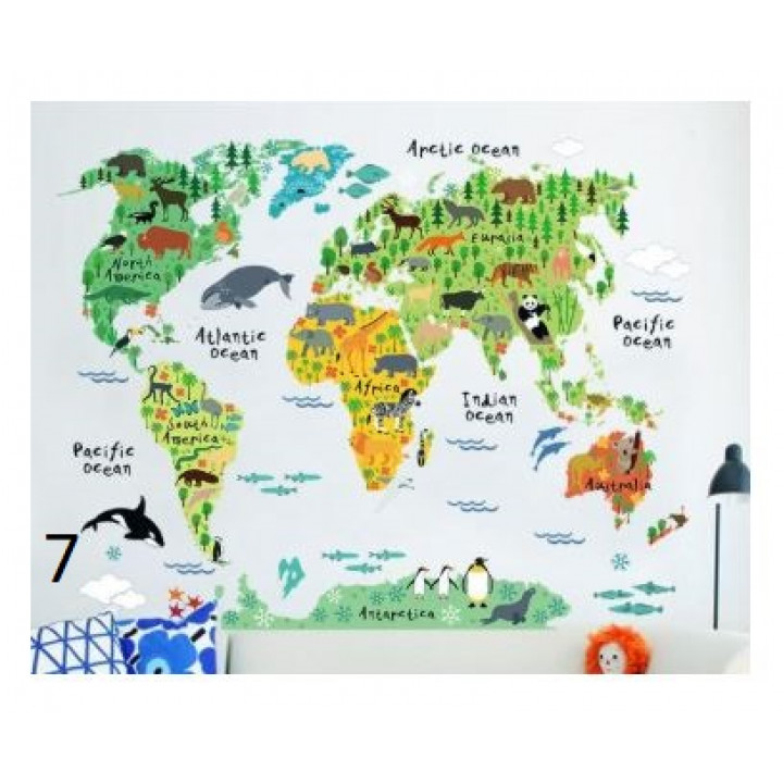World Trip MAP Removable Vinyl Quote ART Wall Sticker Decal Mural Decor