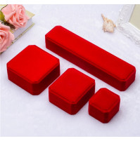 Red velvet gift box for jewelry - necklaces, chains, pendants, rings