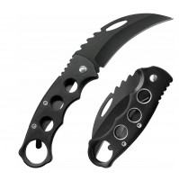 High-quality folding knife karambit with a hardened blade, pocket clip, 16 cm