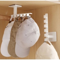 Ergonomic hook for space optimization, storing hats, caps, ties, accessories, installed without drilling