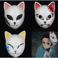 Luminous LED El Wire Demon Japanese Fox Kitsune Anime Demon Slayer Mask Halloween Cosplay