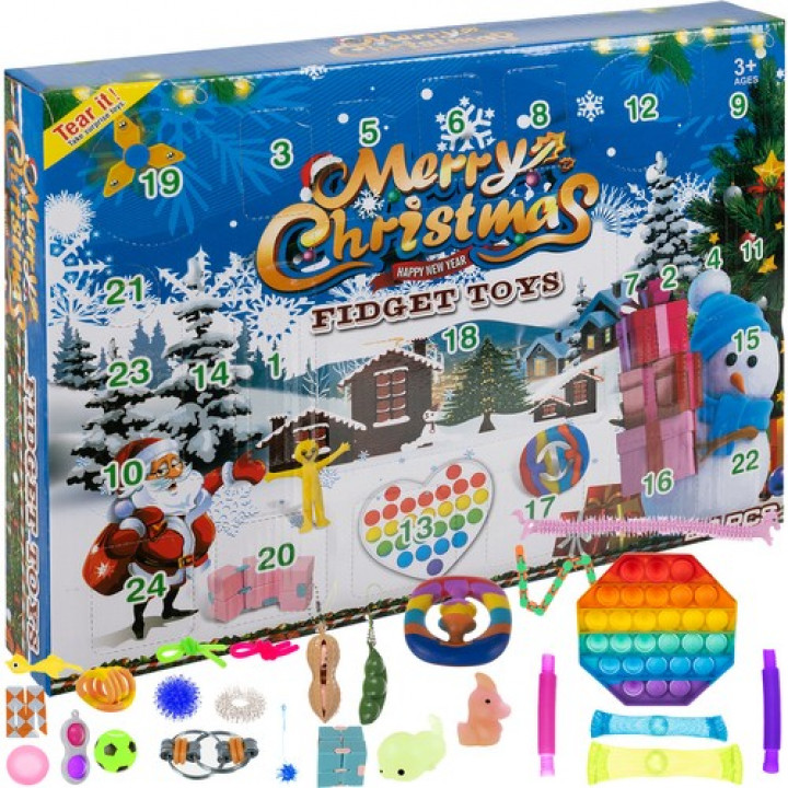 Childrens advent calendar with educational Montessori sensory toys