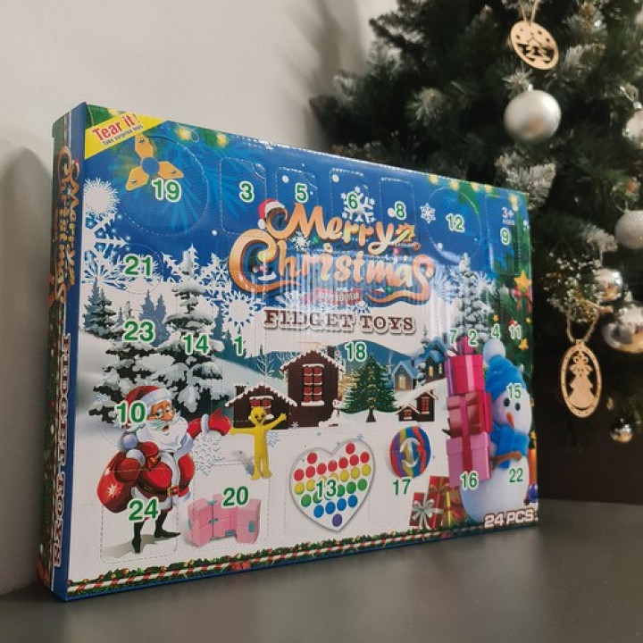 Childrens advent calendar with educational Montessori sensory toys