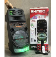 Портативный музыкальный центр Kimiso QS-6802, Bluetooth переносная акустическая стерео колонка со встроенным аккумулятором, микрофоном, 2000 Вт, LED подсветка
