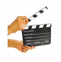 Movie clapperboard, numbering machine, chalkboard for filming, audio and video synchronization, photo shoots, parties, film flap
