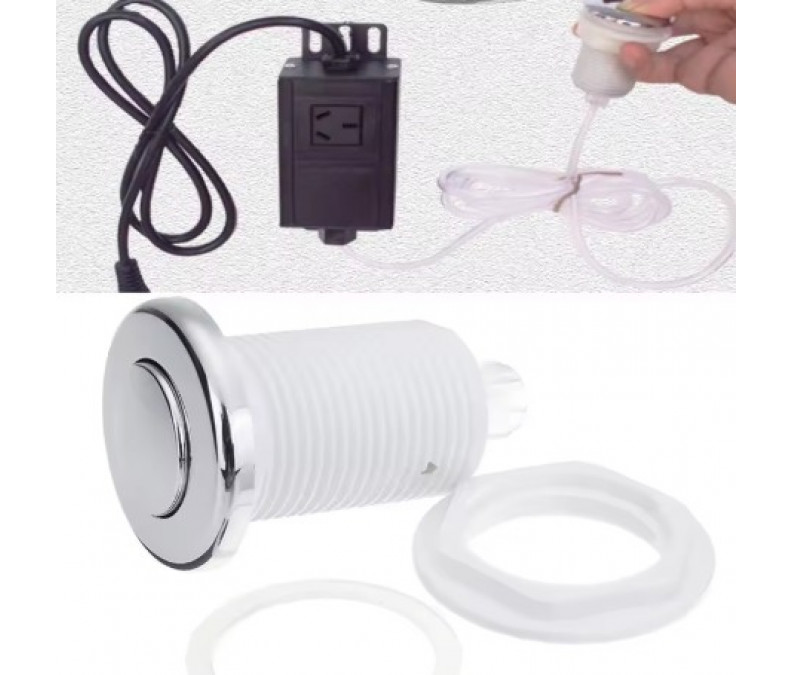 Kitchen waste disposer vacuum power button
