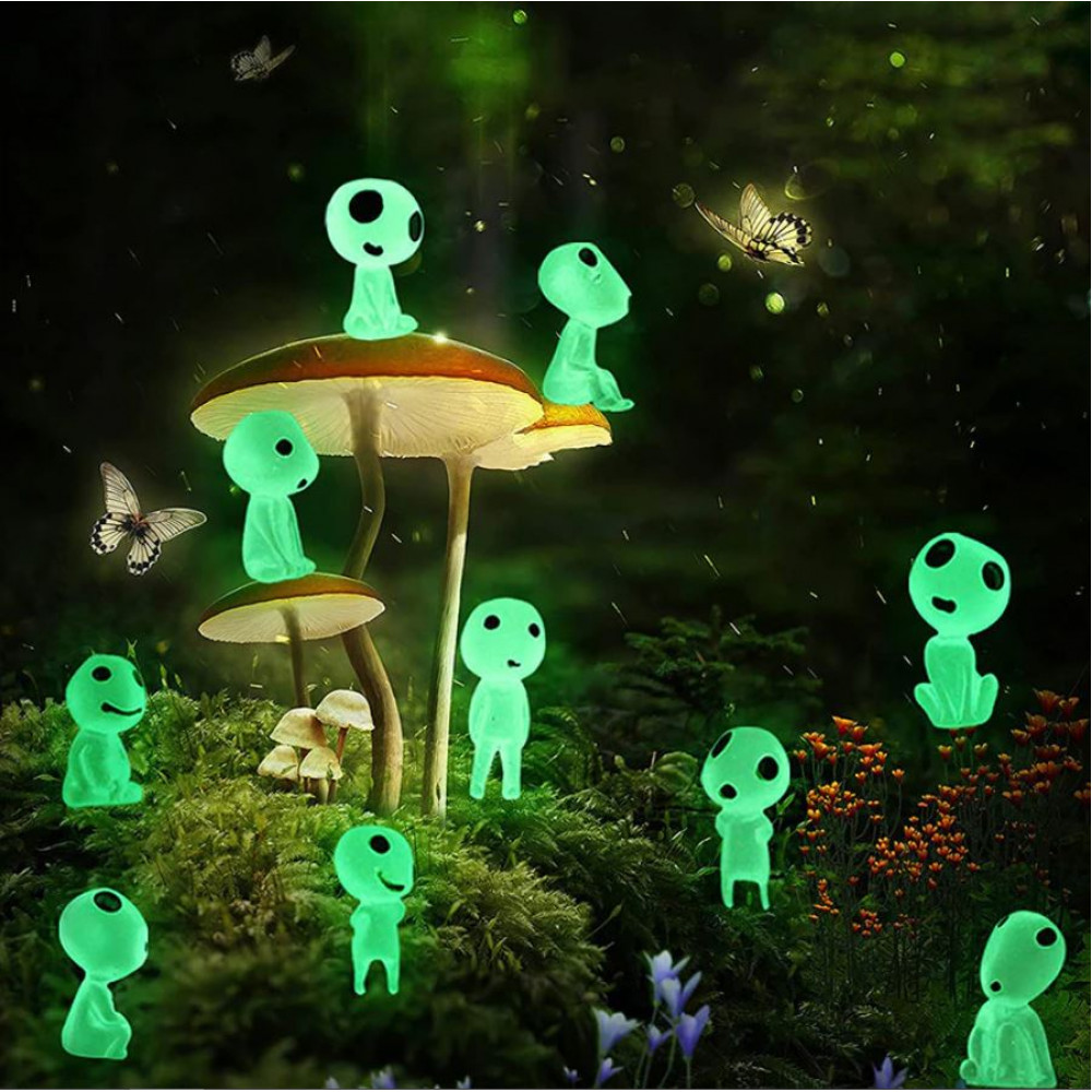 Decor figurines of Forest Spirits Kodama from the anime Princess Mononoke,  glowing in the dark - . Gift Ideas